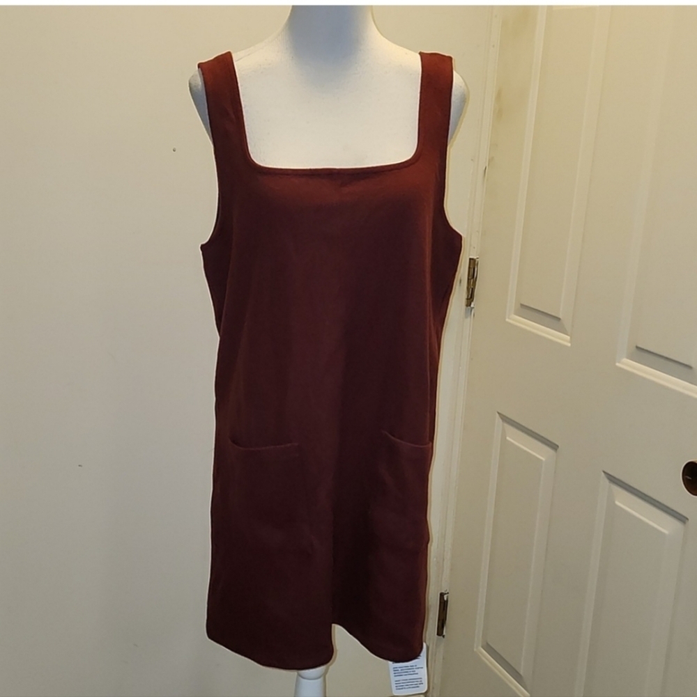 ASOS DESIGN  square neck mini jumper dress size 12 nwt Academia